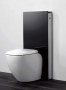 Geberit Monolith Black Glass 114cm Sanitary Module For Floor Standing WC with Straight Connector