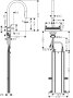 Hansgrohe Aquno Select M81 Single Lever Kitchen Mixer 170 with Pull-Out Spray & Sbox, 3 Spray Modes - Chrome