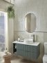 Tavistock Cadence 600mm Wall-Mounted Vanity Unit - Fluted Viridian Green