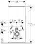 Geberit Monolith Sand Glass Sanitary Module for Wall Hung WC, 101cm, with Straight Connector