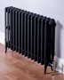 DQ Heating Cast Iron Hawkshaw 460 x 870mm 4 Column Black Primer Radiator