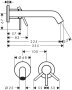 Hansgrohe Tecturis S Single Lever Basin Mixer for Concealed Installation Wall-Mounted Ecosmart+ with Spout 22,5cm - Matt Black