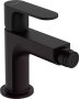 Hansgrohe Rebris S Single Lever Bidet Mixer with Metal Pop-Up Waste Set - Matt Black