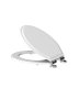 Tavistock Secure Fix Toilet Seat with Chrome Hinges - White