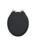 Tavistock Secure Fix Toilet Seat with Chrome Hinges - Matt Black