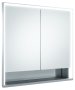 Keuco Royal Lumos 800 x 735 x 130mm Recessed Mirror Cabinet with Shelf - Anodised Silver