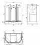 BC Designs Victrion 750mm Nimbus White 3 Door Angled Basin Unit