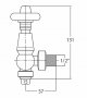 Bayswater Satin Nickel Angled Thermo Radiator Valve C/W Lockshield (Rounded)