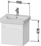 Duravit No.1 490mm Wall Hung 1 Drawer Vanity Unit (with Internal Drawer) - Matt White