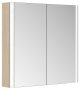 Keuco Somaris 800 x 700mm Wall-Mounted Heated 2 Door Mirror Cabinet - Light Oak
