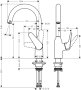 Hansgrohe Focus M42 Single Lever Kitchen Mixer 220, Single Spray Mode - Chrome