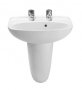 Roca Laura 450mm Cloakroom Basin 2 Tap Holes