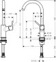 Hansgrohe Talis Single Lever Basin Mixer 210 with Swivel Spout & Push-Open Waste