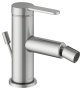 Keuco IXMO Single Lever Bidet Mixer with Pop-Up Waste (Flat Round Rosette) - Stainless Steel