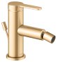Keuco IXMO Single Lever Bidet Mixer with Pop-Up Waste (Flat Round Rosette) - Brushed Brass