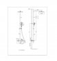 RAK Compact Square Thermostatic Exposed Shower Column, Fixed head And Shower Kit