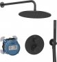 Ideal Standard Ceratherm T100 Complete Thermostatic Round Shower Head Set - Silk Black