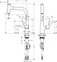 Hansgrohe Talis Select M51 Single Lever Kitchen Mixer 220 with Pull-Out Spout, Single Spray Mode - Stainless Steel Finish
