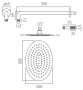 Vado Aquablade 200 x 300mm Oval Slimline Shower Head and Arm