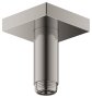Keuco 100mm Ceiling Mounted Shower Arm with Square Rosette - Brushed Nickel