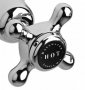 Bayswater Black & Chrome Crosshead Deck Mounted Bath Shower Mixer with Hex Collar