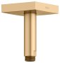 Keuco 100mm Ceiling Mounted Shower Arm with Square Rosette - Brushed Brass
