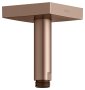 Keuco 100mm Ceiling Mounted Shower Arm with Square Rosette - Brushed Red Gold