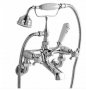 Bayswater White & Chrome Crosshead Wall Mounted Bath Shower Mixer with Dome Collar