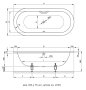 Bette Starlet Oval 195 x 95 x 42cm Bath with Leg Set