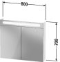 Duravit No.1 800 x 700mm 2 Door LED Mirror Cabinet - Matt White