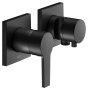 Keuco Edition 11 Single Lever Mixer Set Up 2-Way with Wall Outlet for Shower Hose & Shower Holder - Matt Black