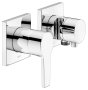Keuco Edition 11 Single Lever Mixer Set Up 2-Way with Wall Outlet for Shower Hose & Holder - Chrome