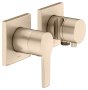 Keuco Edition 11 Single Lever Mixer Set Up 2-Way with Wall Outlet for Shower Hose & Holder - Brushed Bronze