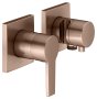 Keuco Edition 11 Single Lever Mixer Set Up 2-Way with Wall Outlet for Shower Hose & Holder - Brushed Red Gold