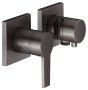 Keuco Edition 11 Single Lever Mixer Set Up 2-Way with Wall Outlet for Shower Hose & Holder - Brushed Titanblack