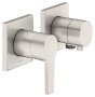 Keuco Edition 11 Single Lever Mixer Set Up 2-Way with Wall Outlet for Shower Hose - Brushed Nickel
