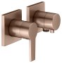 Keuco Edition 11 Single Lever Mixer Set Up 2-Way with Wall Outlet for Shower Hose - Brushed Red Gold