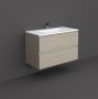 RAK Joy 100cm Grey Elm Wall Hung Basin Unit