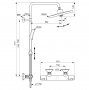 Ideal Standard Ceratherm T25+ Thermostatic Shower System with 2 Function Showerhead 2 Function Handspray and Hose - Chrome