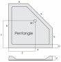 MX DucoStone 900mm Pentangle Shower Tray