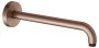 Keuco 300mm Wall-Mounted Shower Arm with Round Rosette - Brushed Red Gold