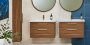 Britton Shoreditch 850mm Caramel Double Drawer Wall Hung Vanity Unit and Basin