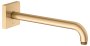 Keuco 300mm Wall-Mounted Shower Arm with Square Rosette Extension - Brushed Brass