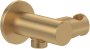 Villeroy & Boch Universal Round Combined Wall Outlet & Hand Shower Holder - Brushed Gold