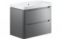 Purity Collection Lumbra 800mm 2 Drawer Wall Hung Basin Unit - Matt Grey