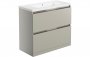 Purity Collection Carina 815mm 2 Drawer Floor Standing Basin Unit Inc. Basin - Latte