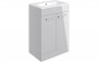 Purity Collection Volti 610mm Floor Standing 2 Door Basin Unit & Basin - Grey Gloss