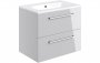 Purity Collection Volti 610mm Wall Hung 2 Drawer Basin Unit & Basin - Grey Gloss