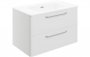 Purity Collection Garbo 810mm 2 Drawer Wall Unit & Basin - White Gloss