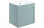 Purity Collection Elementi 510mm Wall Hung Unit Inc. Basin - Matt Sea Green